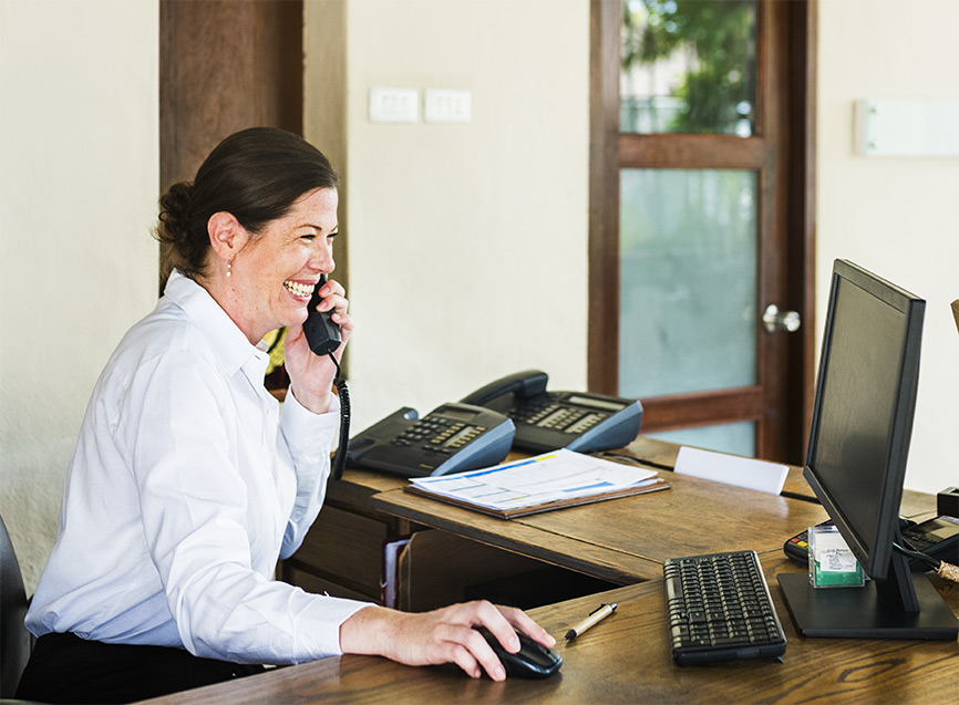 Receptionist Using the Sales Rotor